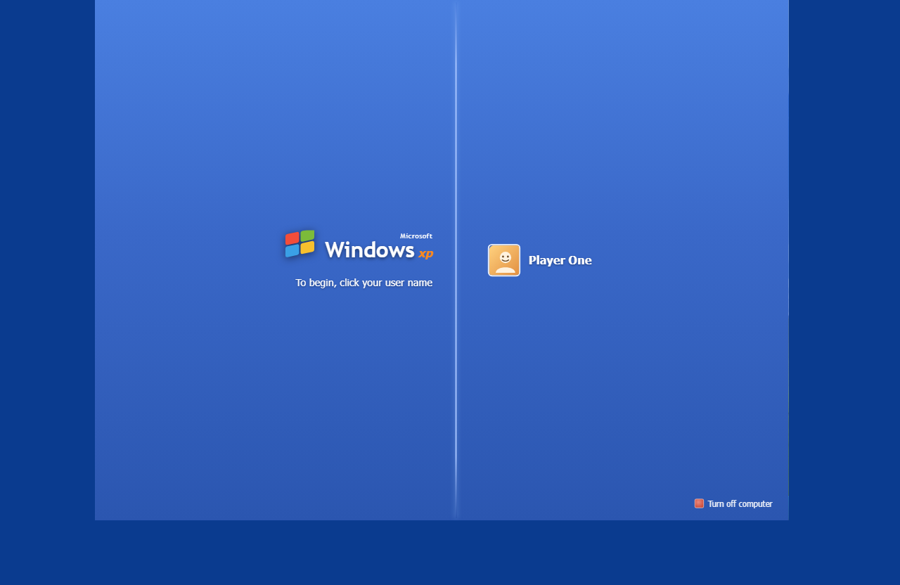 Screenshot of xp.ugursahin.nl — a browser recreation of the Windows XP login screen
